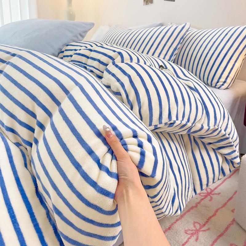 Velvet Duvet Cover Solid Color Quilt Cover Skin-friendly Bedding for Winter Comforter Cover Soft Bed Cover