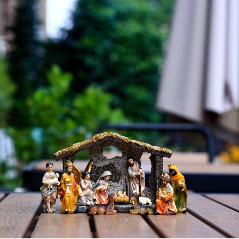 Krippenstatue, Weihnachtsbaby Jesus, Krippe, Figur, Kunstharz, Bastelornament, religiöses Kirchen- und katholisches Geschenk