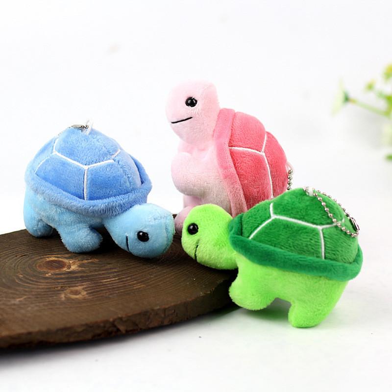 Adorable Plush Turtle Toy Stuffed Animal Soft Short Plush Green Pink Blue 10cm