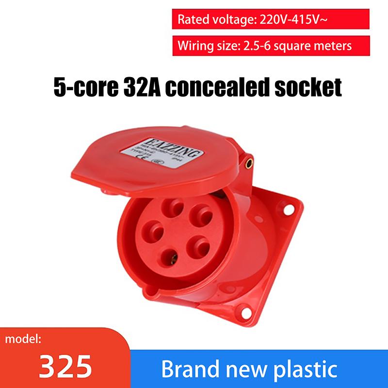 1 Piece 3PIN 4PIN 5PIN Industrial Plug And Socket Waterproof Connector 16A/32A Electrical Connection Wall Mount Socket
