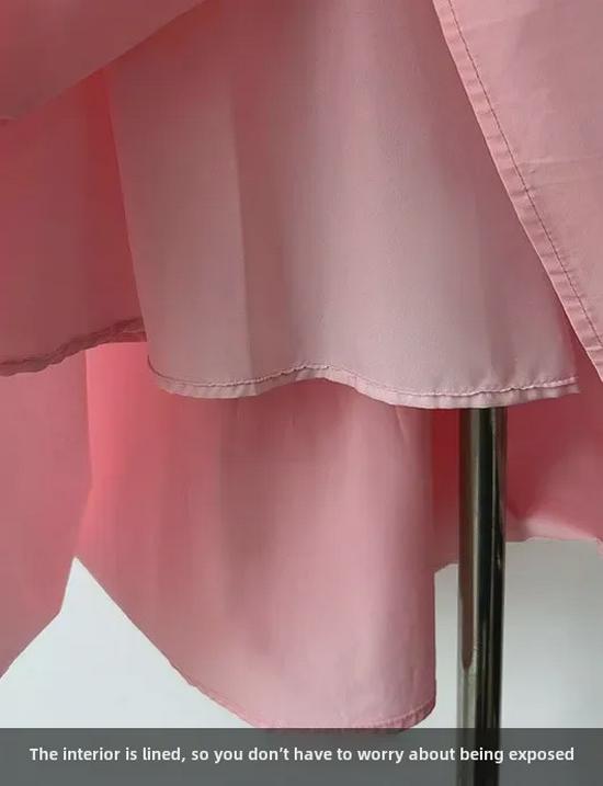 Jupe midi trapèze plissée taille haute rose Luxi pour femmes - Design doux et élégant