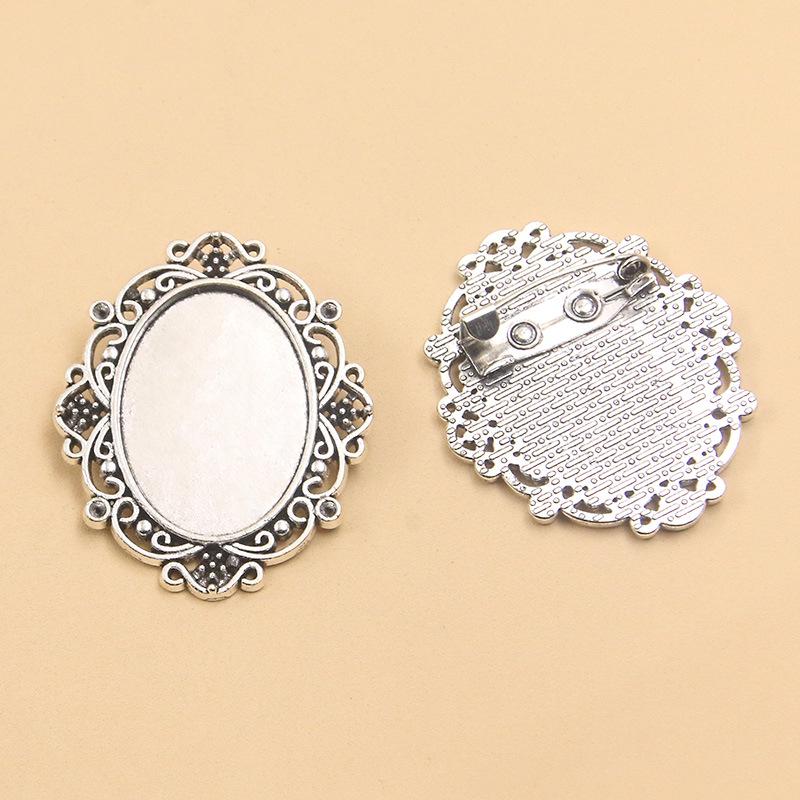 7 Styles 18x25mm Gem Brooch & Pendant Base Holder for DIY Accessories