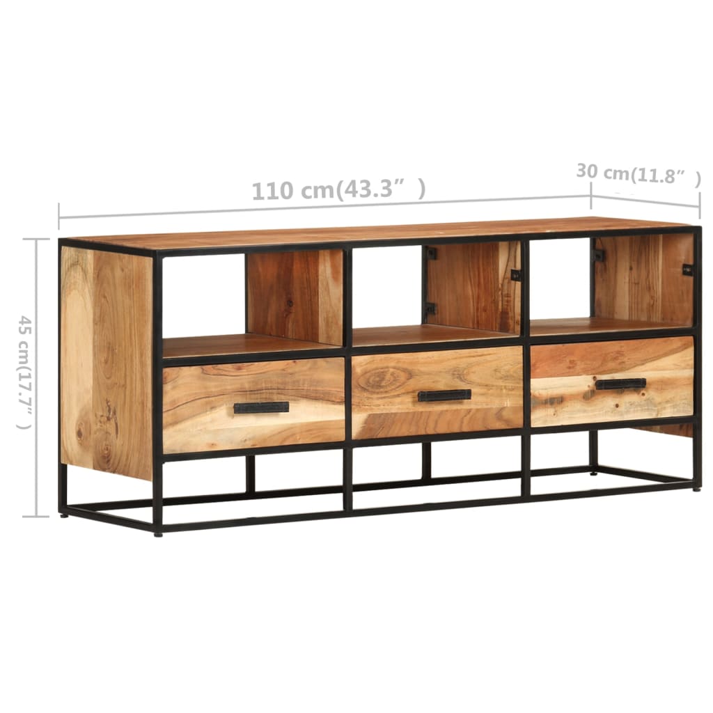Vidaxl Szafka Pod Telewizor, 110X30X45 Cm, Lite Drewno Akacjowe