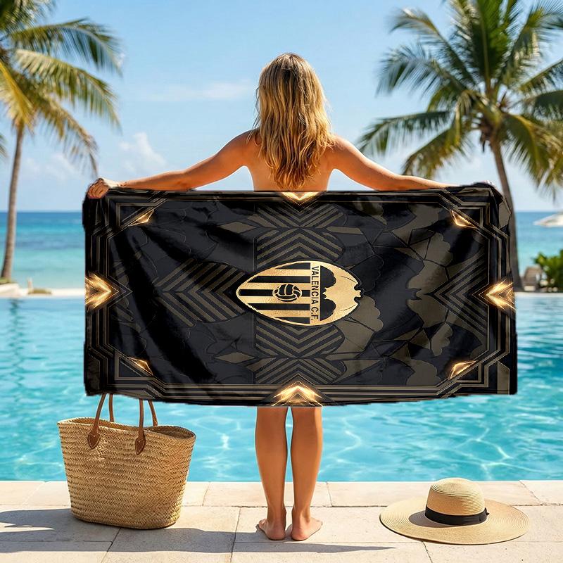 Valencia FC print Quick Dry Beach Towel Microfiber Absorbent Portable Travel Swimming Towel