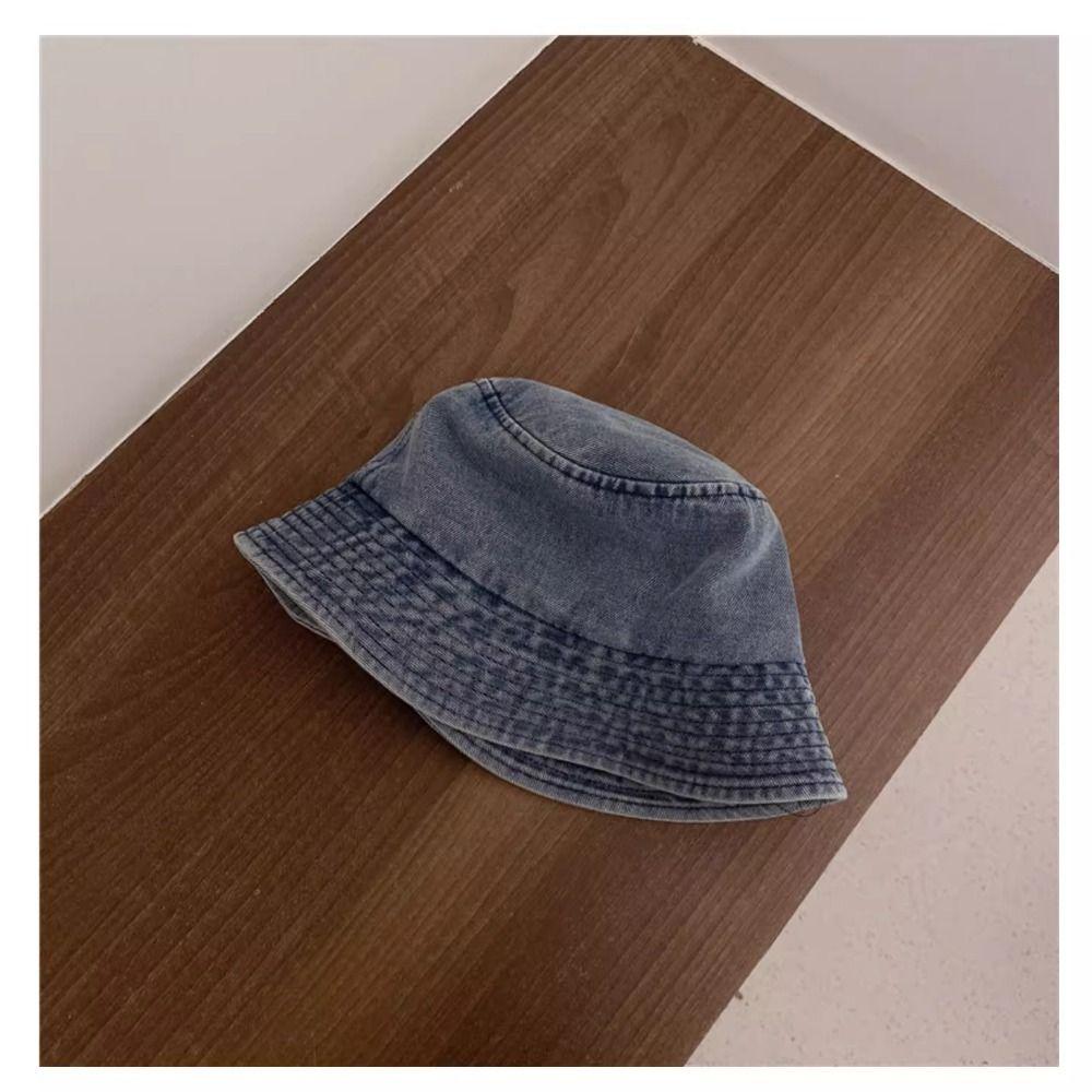 Solid Color Cotton Bucket Hats Summer Men Denim Beach Cap New Sunscreen Panama Hat