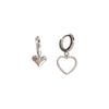 Asymmetric Love Heart Earrings Personality Simple Design Round Face Slimming Effect Affordable Dainty Durable Alloy Women's Daily Wear