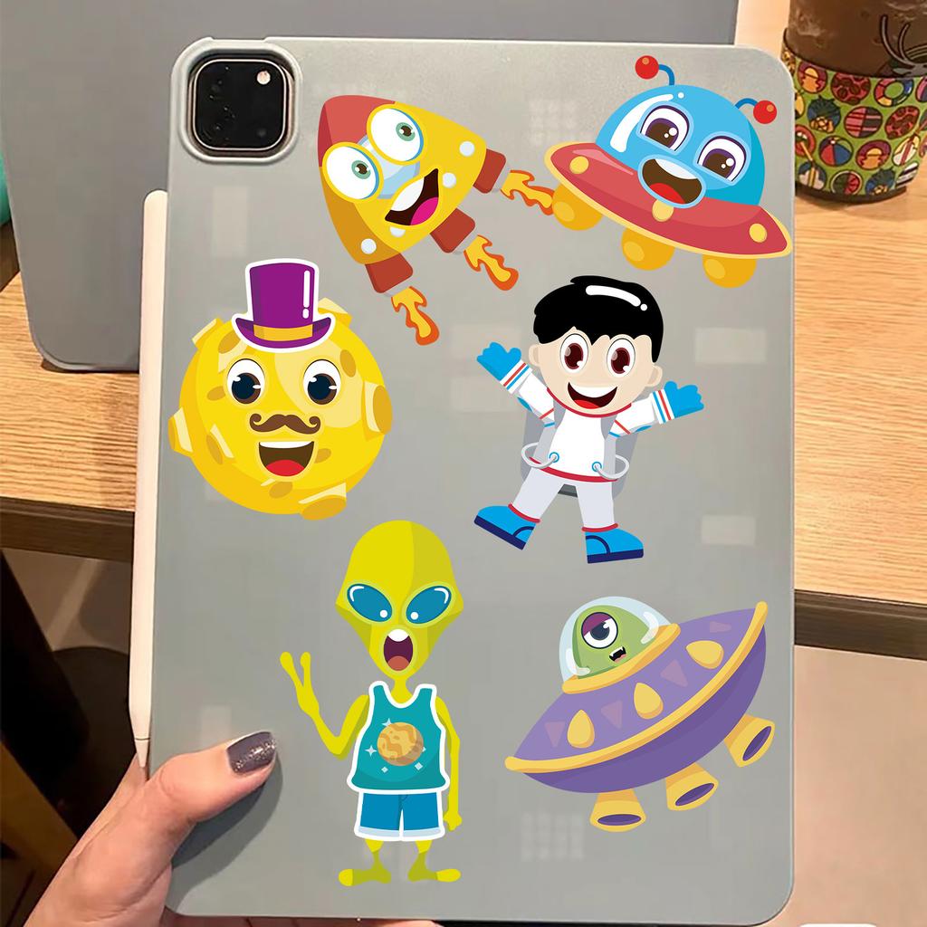 8 Cartoon Planet Space Astronaut Collage Hands-on DIY Handbook Mobile Phone Case Decoration