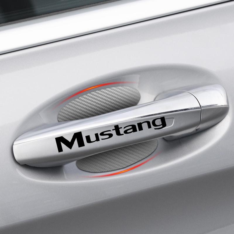 Car Door Sticker Carbon Fiber Scratches Auto Handle Protection Film For Ford Mustang Spoiler Shelby GT 350 500 Cobra E Focus 2 3 MK3 Kuga