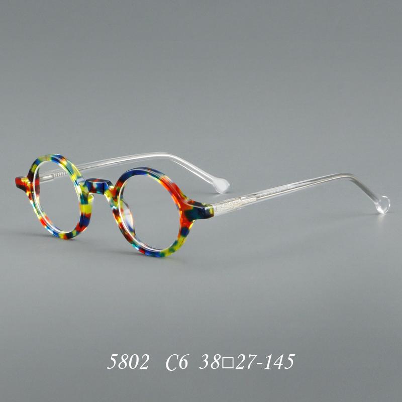Retro Acetate glasses Myopia Hyperopia Prescription Round Eyeglass Frames Customizable Prescription Small Face Designer frame