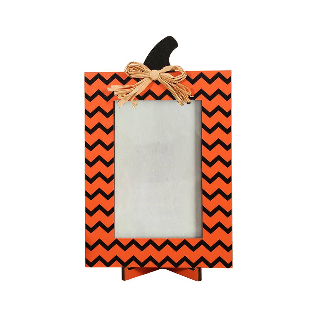 Halloween Pumpkin Picture Frames, Wooden Frames For Fall Thanksgiving Halloween Party Photo Desktop Ornaments