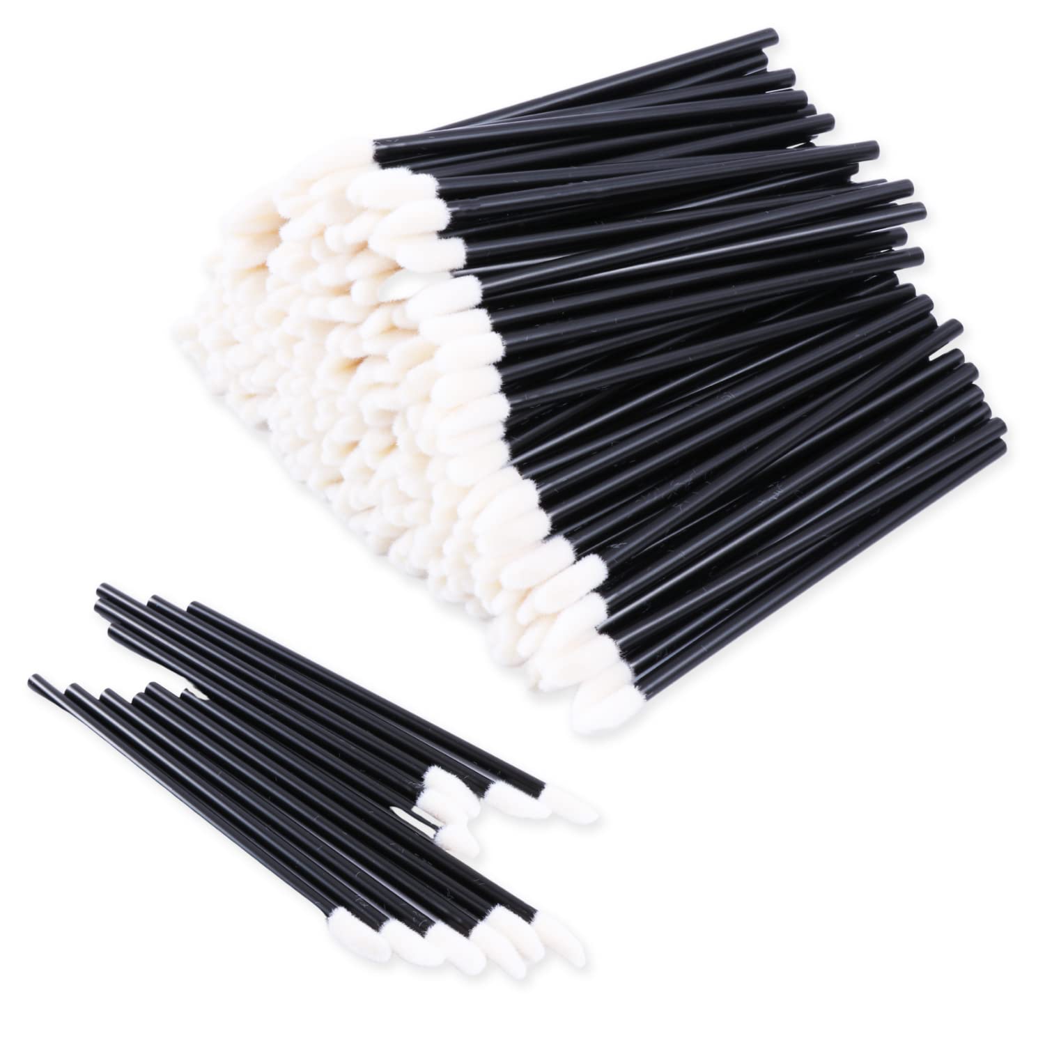 

Disposable Lip Brushes Hollow Rod Makeup Brushes [200 pieces] Portable, Convenient, [bumbee] чёрный