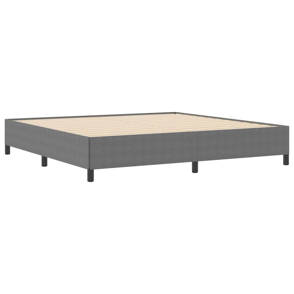 Box Spring Bed Light Grey 200 x 200 cm Cord Fabric
