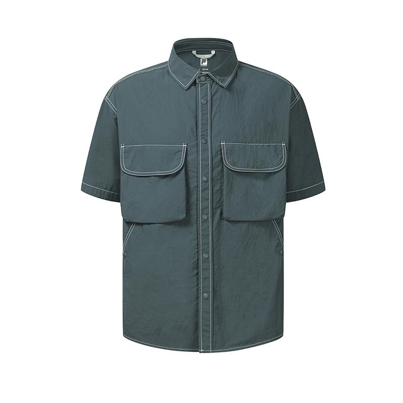 FILA Explorer Comfortable Skin-Friendly Short Sleeve Shirt Men shirts A11M637401FDB M