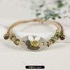 Retro ceramic flower woven bracelet niche literary hand rope small fresh bell bracelet female