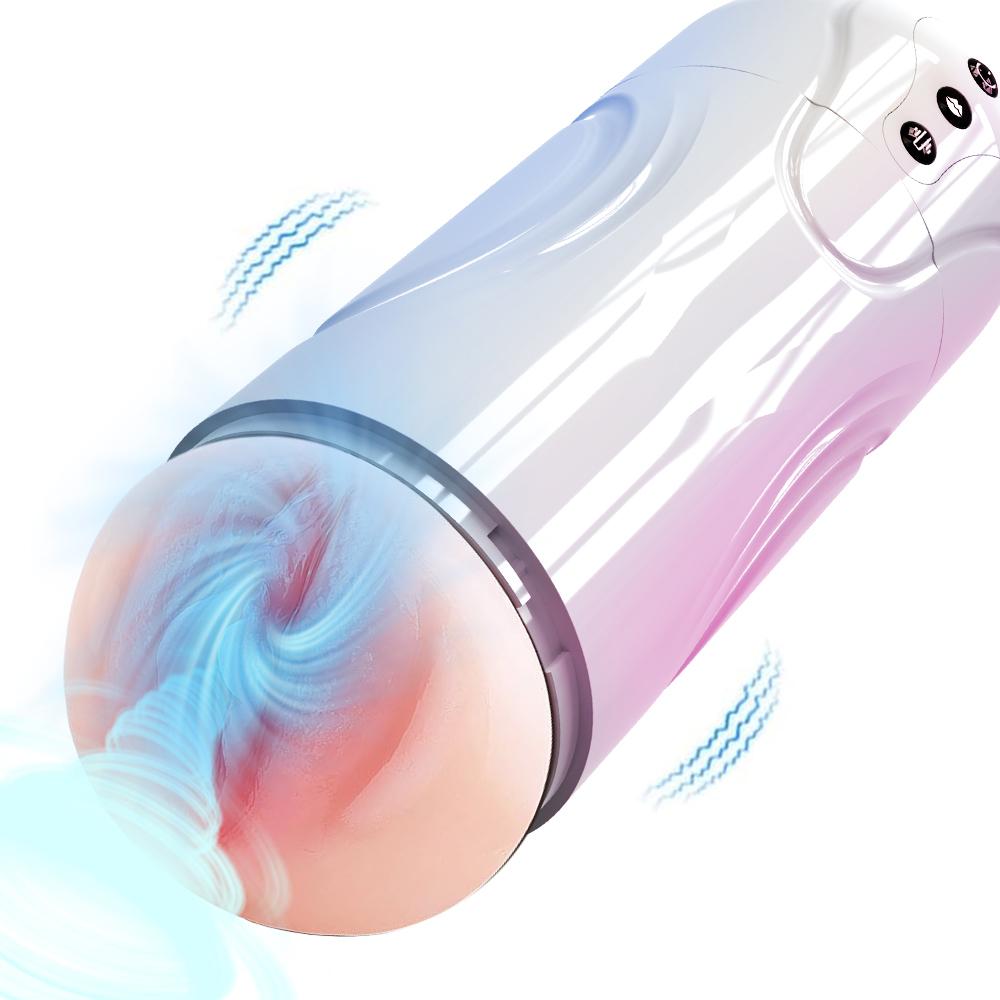 Automatic Male Sucking Vibration Masturbation Device 3D Simulation Vaginal Channel Penile Delay Training Device Adult Products