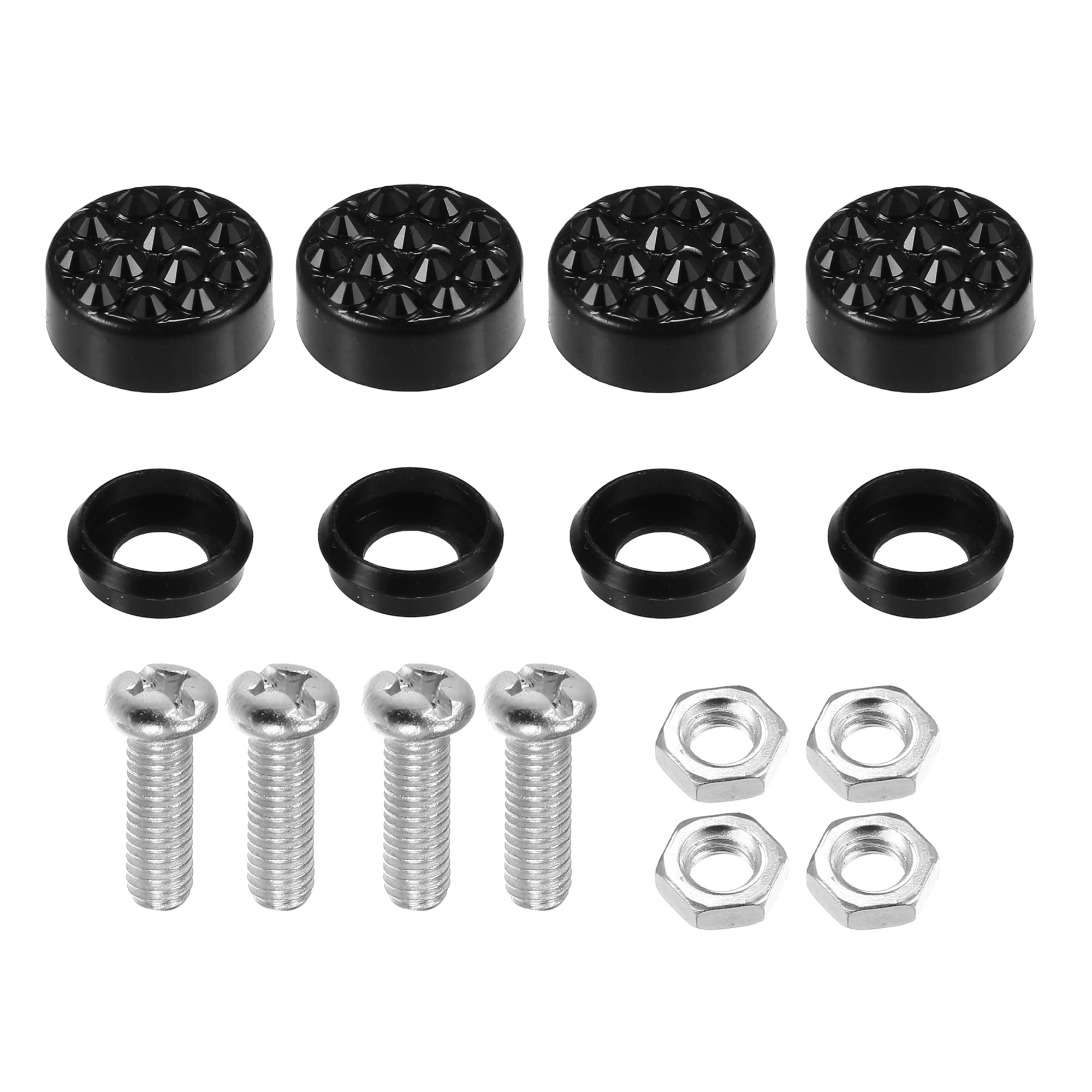 uxcell Bling Car License Plate Fastener Screw Cap Cover Black серебряный