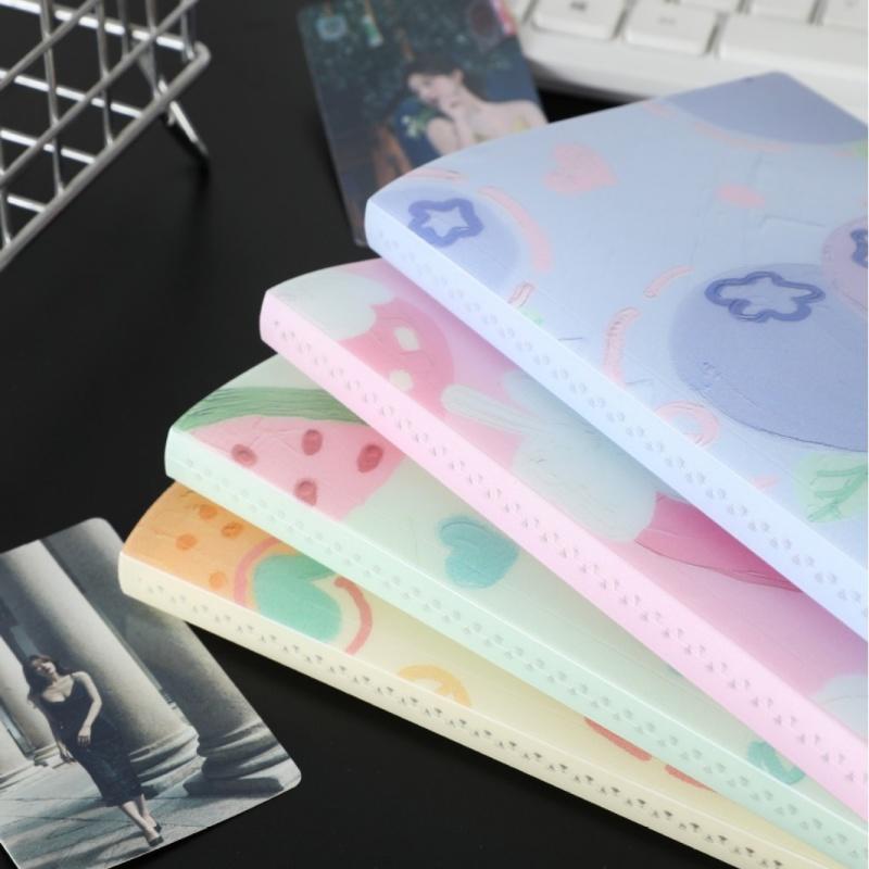 Cute Fruit 120 Slots Small Card Collecting Album Empty Three-Grid Photocard Storage Binder Book Nail Decals Organizer