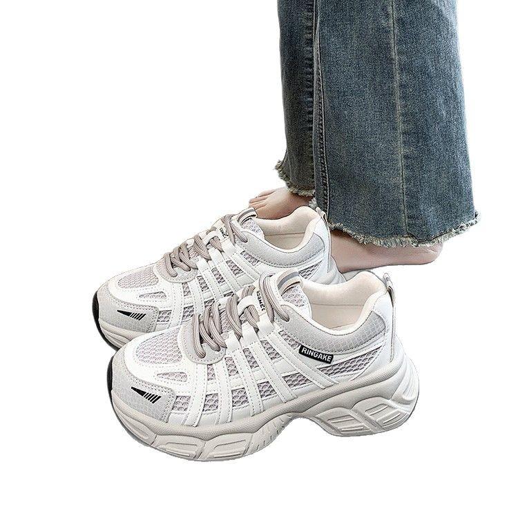 Daddy shoes women's mesh thick-soled light running height increase women's casual trendy women's sports shoes