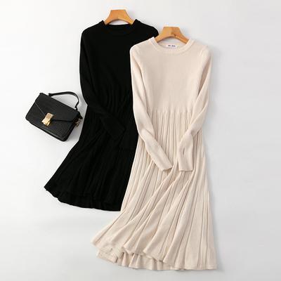 2023New Chic Women Long Knit Maxi Sweater Dress Autumn Winter Knitted A Line Dress Ribbed Thick Christmas Pullover Party Dresses