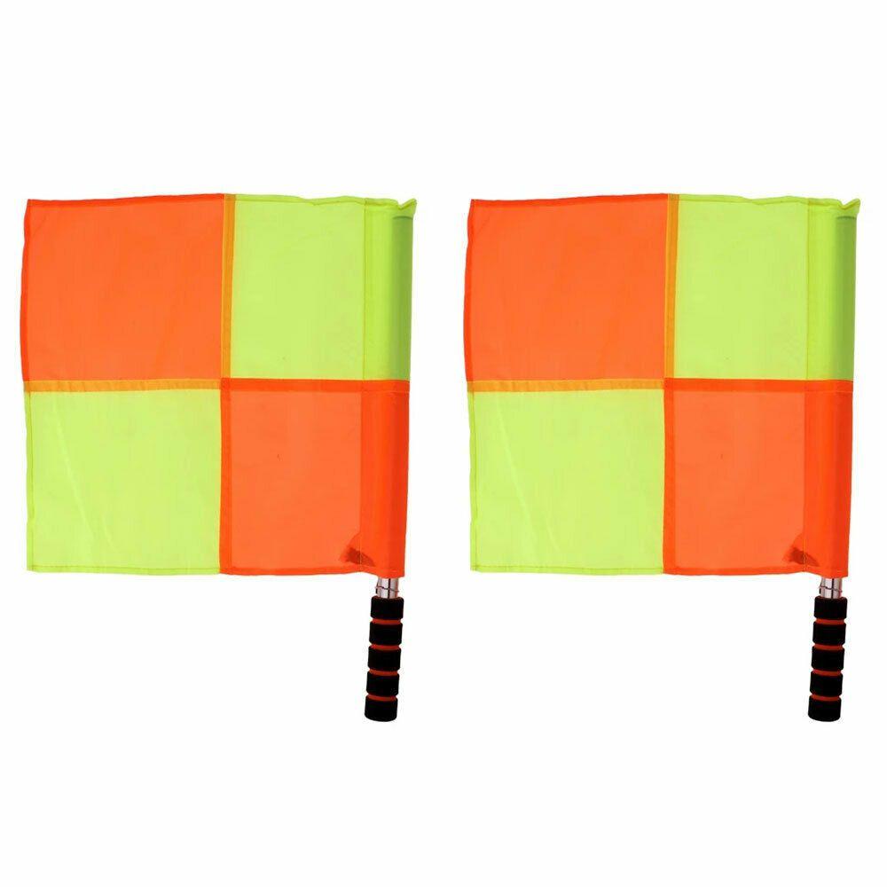 2Pcs Football Training Flags Deluxe Referee Flags Set Football Rugby Hockey Training Referee Flags Sporting Goods