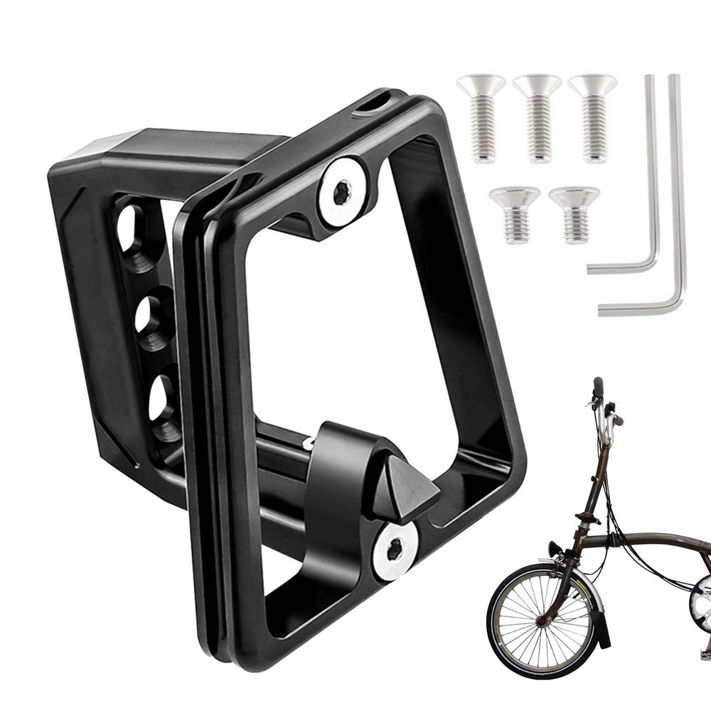 Bike Front Carrier Block Aluminum Alloy 3 Hole Bag Bracket Multipurpose User-Friendly Front Carrier Block Anti-Fall Bag Rack For