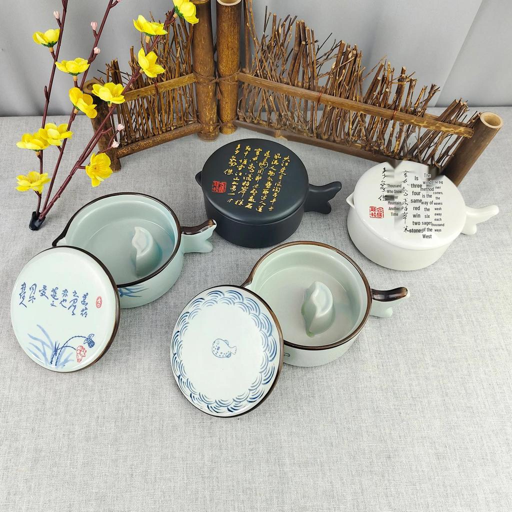 Multi-Purpose Inkwell Set: Includes Inkstone with Lid, Ink Stick, Brush Rest, Ink Sea, Ceramic Inkwell, Ink Box, and Ink Dish.