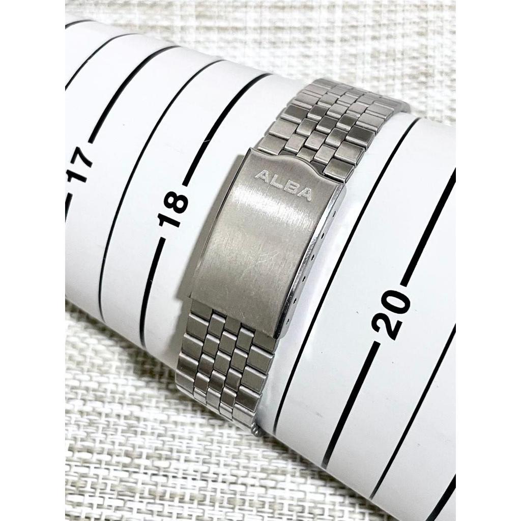 Used [Vintage 1992 Excellent Condition/Working] SEIKO ALBA/Seiko Alba/Day-Date/Silver/Kanji Compatible/Full Metal/Genuine Belt/Wristwatch