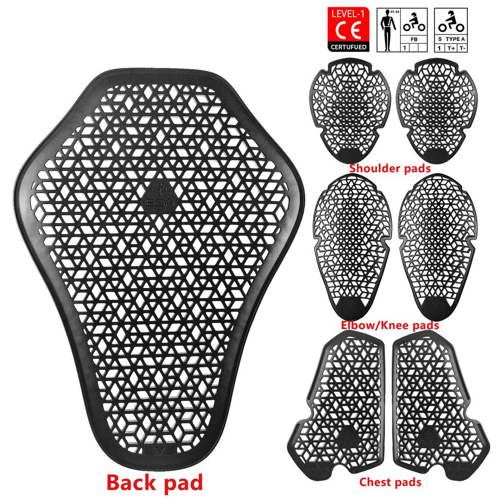 Black CE Level 1/2 Motorcycle Body Protection Pad Universal Motocross Racing Safety Insert Armor Back Protector Moto Equipment