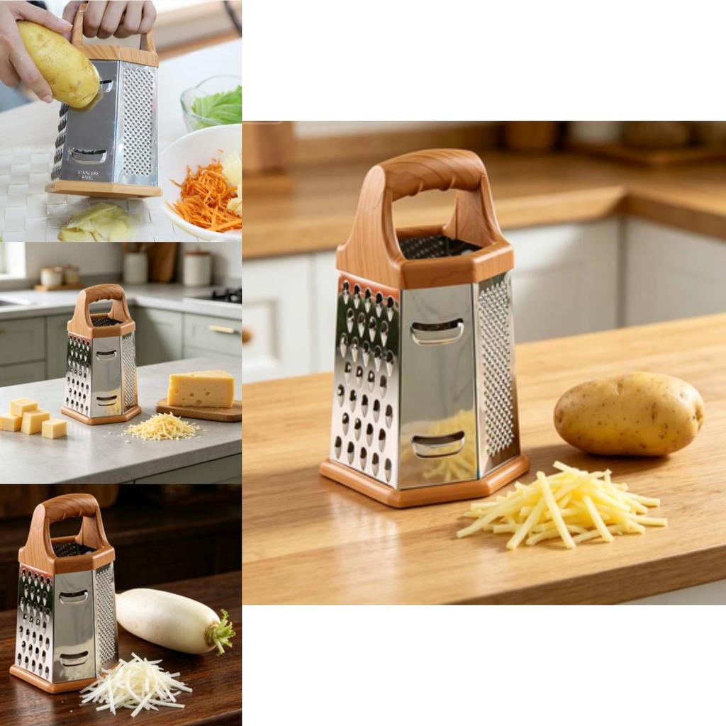 Modern Minimalist Multifunction Vegetable Grater With Six Sides For Kitchen Prep