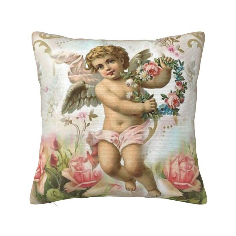 Custom Vintage Rose Victorian Angel Pillow Covers Home Decoration Luxury Cushion Cover Square Pillowcase