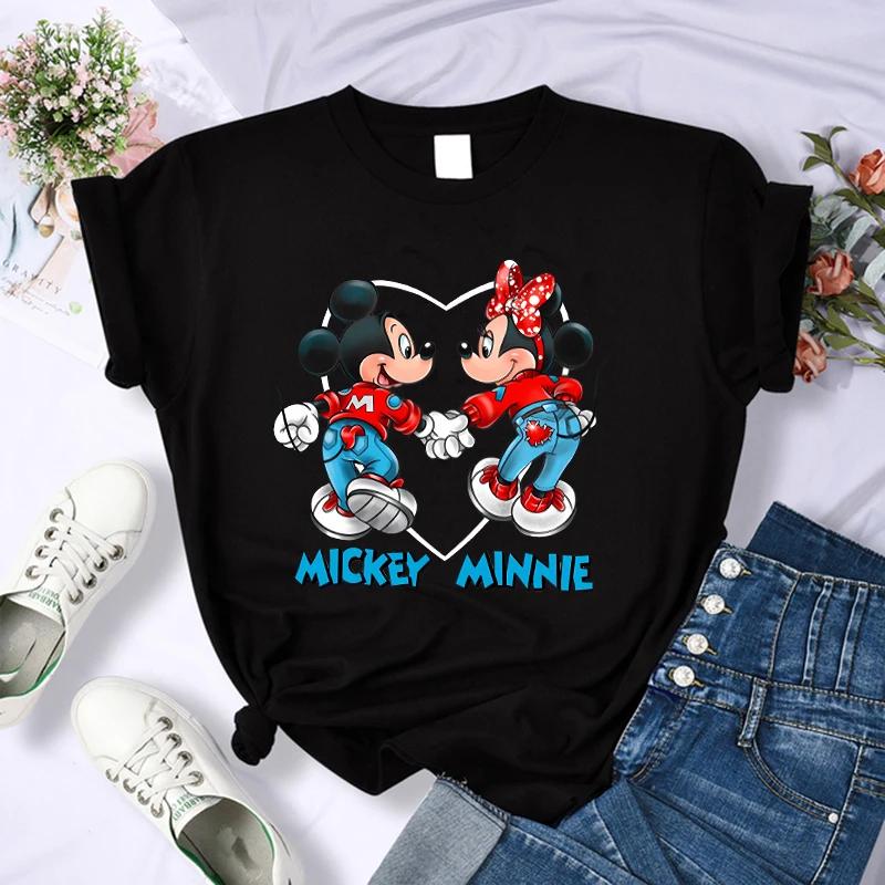 90s Mickey Print Tshirts for Women Fashion Minnie Mouse T Shirt Streetwear FeUnisex Clothes Disney Tshirt