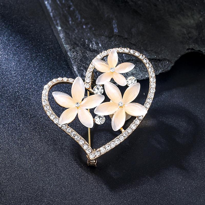 High-End Pearl Floral Suit Brooch For Women Versatile Clothing Accessory Pin