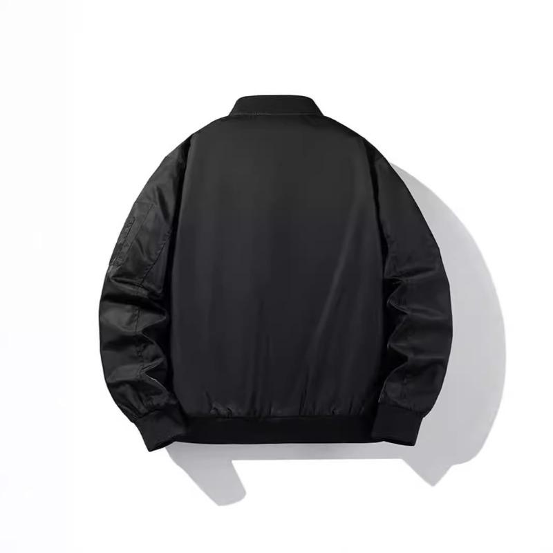 Plus size men's casual jacket new fashion flight suit baseball uniform solid color motorcycle jacket for men