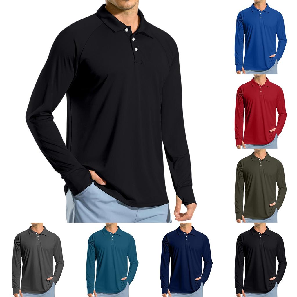 Men's Raglan Long Sleeve Golf Shirt UPF 50+ Lightweight Shirt