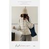 Women Loose Hooded Thickened Knit Sleeve Spliced Padded Winter Cotton Coat