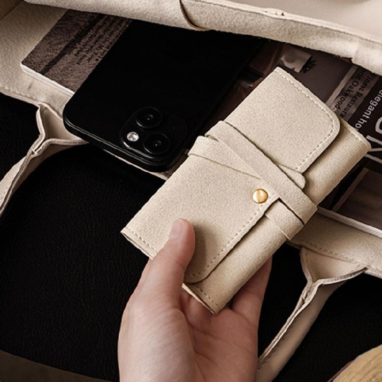 Jewelry Organizer Roll Premium Leather Multi Compartment Storage For Earrings Necklaces Rings Travel  Foldable Case