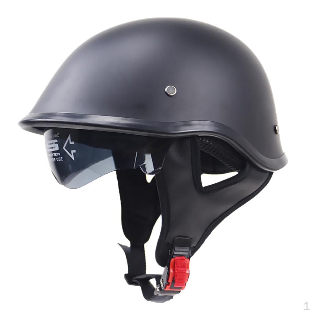 Skull Cap DOT Half Helmet with Drop Down Sun