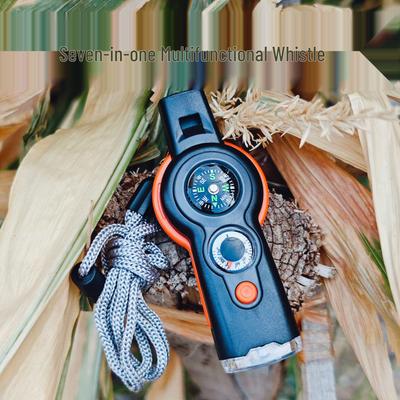 LED Licht Kompas 7-in-1 Outdoor Survival Fluitje met Thermometer