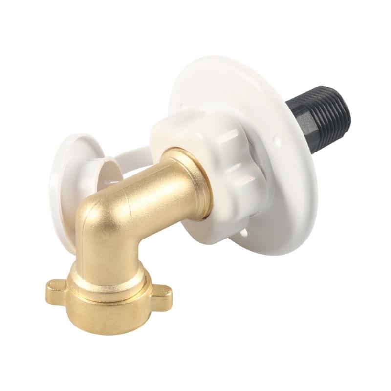 RVs City Water Fill Inlet Flange Brass with Check Valves, RVs Water Inlet Replacement 3/4NPT City Water Connection Inlet