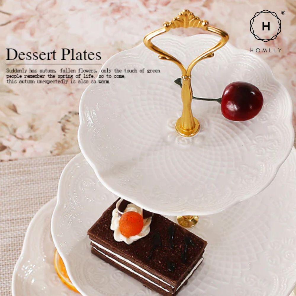 Homlly Ceramic Macaron Stand (3 tiers)