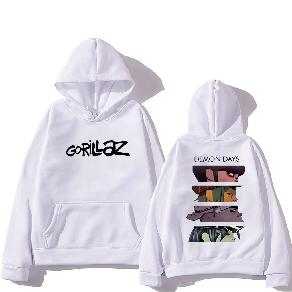 Rock Band Gorillaz Demon Days Eyes Hoodie Men Women's Manga Harajuku Hip Hop Streetwear Long Sleeve Vintage Fleece Sweatshirts