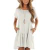 Women's Fashion Casual Round Neck Short Sleeve Ruffle Dresses