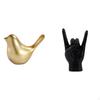 Golden Birds Figurine Animal Statue Modern Home Decor Ornament Bird Sculpture Rock Hand Gesture