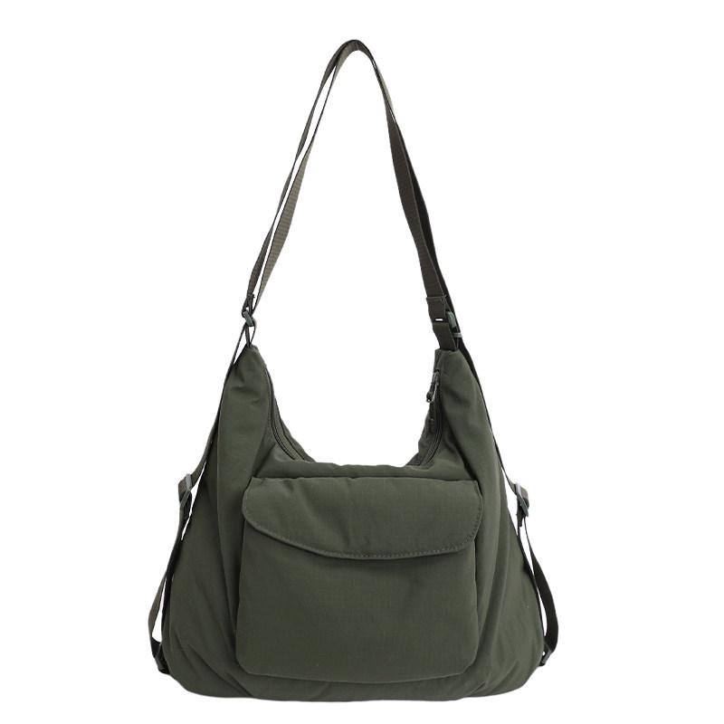 Schoolbag Solid color padded bag Women's messenger bag Simple versatile atmosphere Multifunctional lightweight backpack Backpack Tote bag