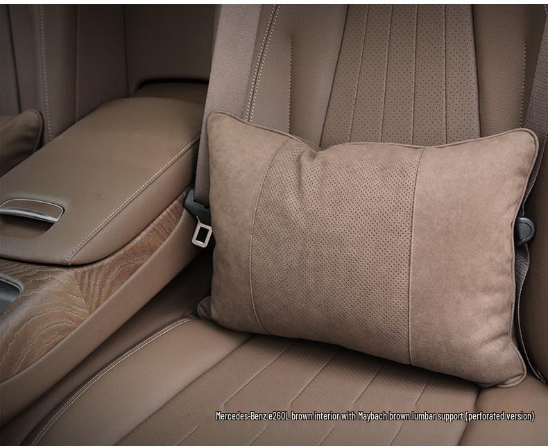 Tesla & Mercedes-Benz S-Class Compatible Neck & Lumbar Support Pillows: Maybach, Suede, and DuPont Cotton Options