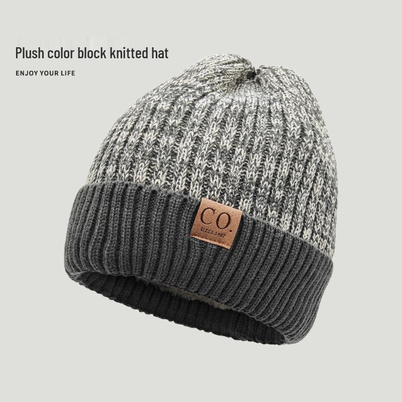 Korean Style Thickened Knitted Unisex Winter Hat - Trendy, Warm, Windproof, Outdoor Snowfield Hat