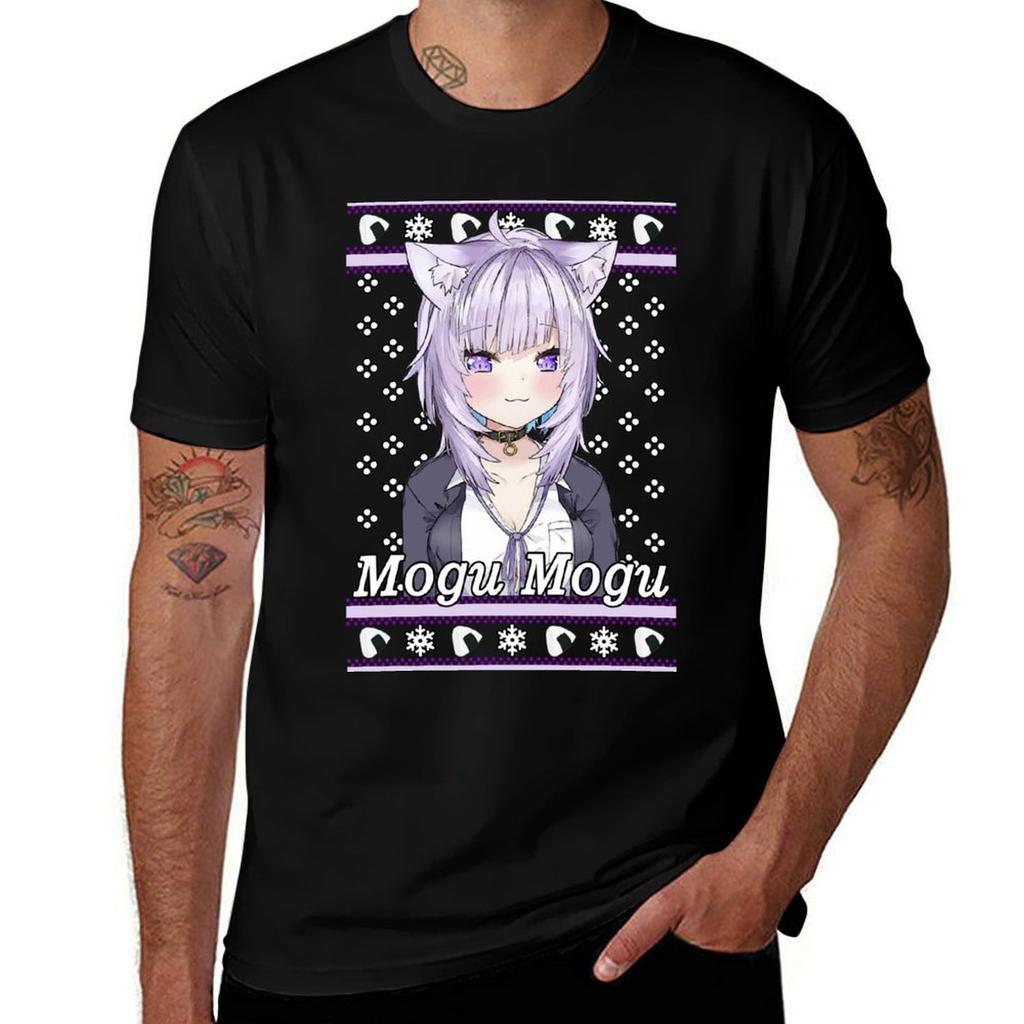 Nekomata Okayu Hololive Christmas T-shirt Man T Shirts For Men Casual T Shirt Custom Print T Shirts With Prints T-shirt