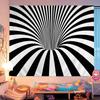 3D Vortex Illusion Cartoon Tapestry Wall Hanging Decoration Household Home Decor