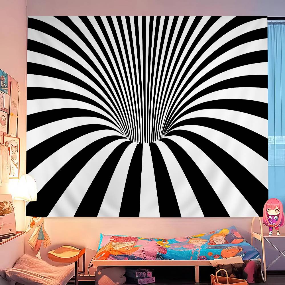 3D Vortex Illusion Cartoon Tapestry Wall Hanging Decoration Household Home Decor