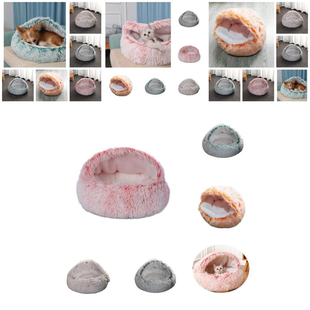 Plush Pet Bed Shell Cozy And Warm Pet Nest For Cats And Dogs